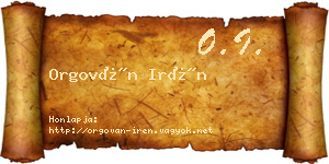 Orgován Irén névjegykártya